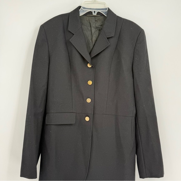 Beaufort Wool Riding Coat Women’s Size 16 L Gold Buttons Back Vent Lined - Picture 4 of 10